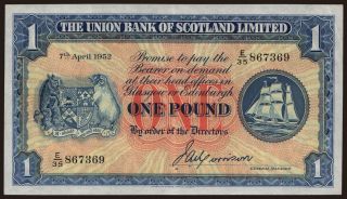 Union Bank of Scotland, 1 pound, 1952