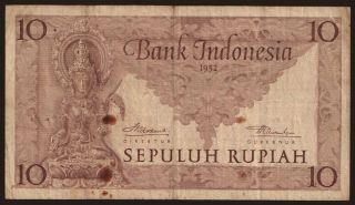 10 rupiah, 1952