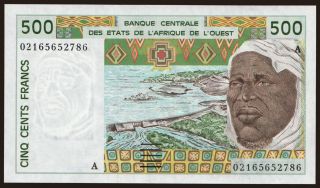 Ivory Coast, 500 francs, 2002