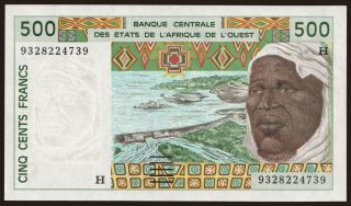 Niger, 500 francs, 1993