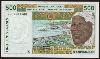 Senegal, 500 francs, 2002