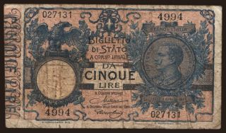5 lire, 1922