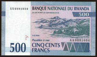 500 francs, 1994