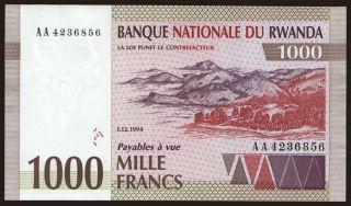1000 francs, 1994