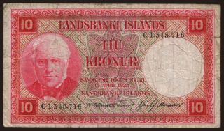 10 kronur, 1928