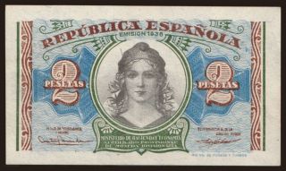 2 pesetas, 1938