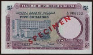 5 shillings, 1967, SPECIMEN