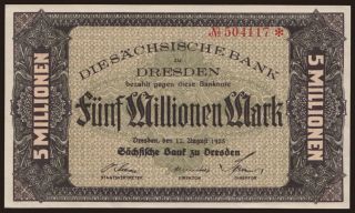 Sächsische Bank zu Dresden, 5.000.000 Mark, 1923