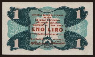 Denarni Zavod Slovenije, 1 lira, 1944