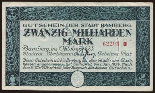 Bamberg/ Stadt, 20.000.000.000 Mark, 1923