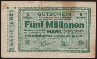 Hamborn/ Steinkohlenbergwerk Gewerkschaft Neumühl, 5.000.000 Mark, 1923