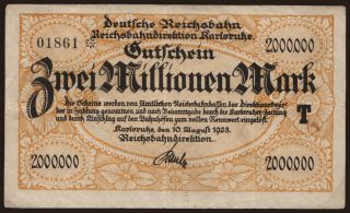 Karlsruhe, 2.000.000 Mark, 1923