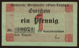 Weisswasser, 1 Pfennig, 1917
