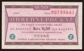 Tuzex, 0.50 korun, 1976