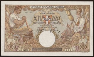 1000 dinara, 1942