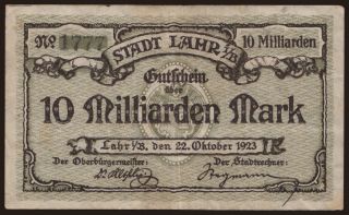 Lahr/ Stadt, 10.000.000.000 Mark, 1923