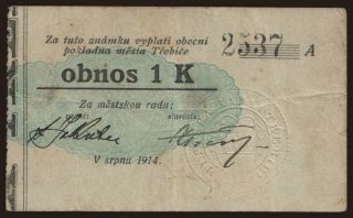 Třebíč, 1 koruna, 1914