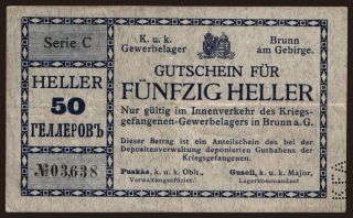 Brunn am Gebirge, 50 Heller, 1916