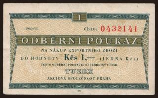 Tuzex, 1 koruna, 1969