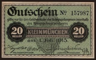 Kleinmünchen, 20 Heller, 1915