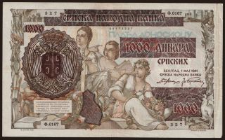 1000 dinara, 1941