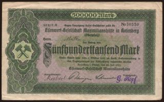Rosenberg/ Eisenwerk-Gesellschaft Maximilianshütte, 500.000 Mark, 1923