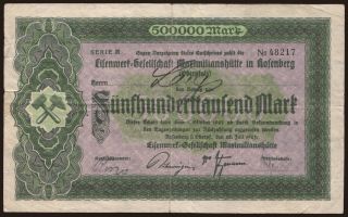Rosenberg/ Eisenwerk-Gesellschaft Maximilianshütte, 500.000 Mark, 1923