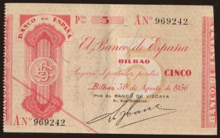 Bilbao, 5 pesetas, 1936