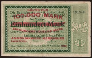 Merseburg/ Leuna Werke, 100.000 Mark, 1923