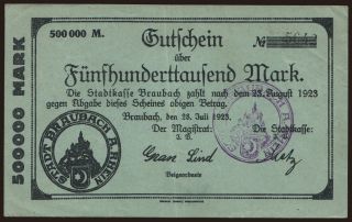 Braubach/ Stadt, 500.000 Mark, 1923