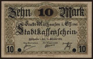 Mühlhausen/ Stadt, 10 Mark, 1918