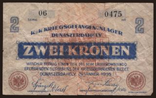 Dunaszerdahely, 2 Kronen, 1916