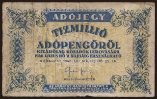 10.000.000 adópengő, 1946