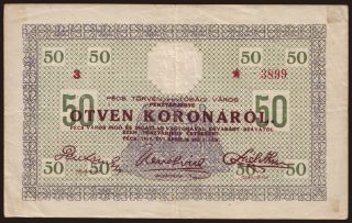 Pécs, 50 korona, 1919