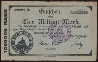 Braubach/ Stadt, 1.000.000 Mark, 1923