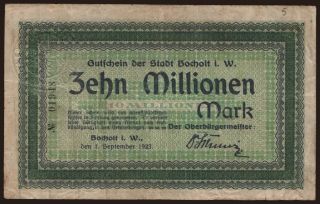 Bocholt/ Stadt, 10.000.000 Mark, 1923