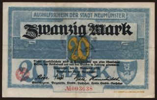 Neumünster/ Stadt, 20 Mark, 1918