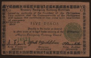 Negros, 5 pesos, 1944