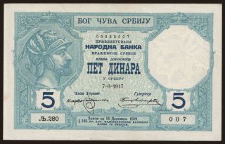 5 dinara, 1917