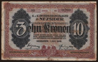 Nezsider, 10 Kronen, 1916