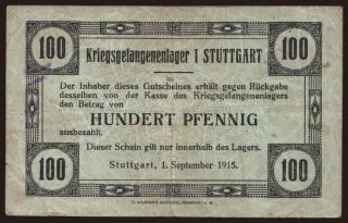 Stuttgart, 100 Pfennig, 1915