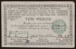 Negros, 10 pesos, 1943