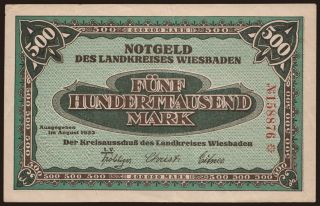 Wiesbaden/ Landkreis, 500.000 Mark, 1923