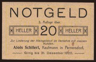 Pernersdorf/ Alois Schifferl, 20 Heller, 1920