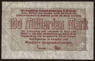 Recklinghausen/ Preussische Bergwerksdirektion, 100.000.000.000 Mark, 1923