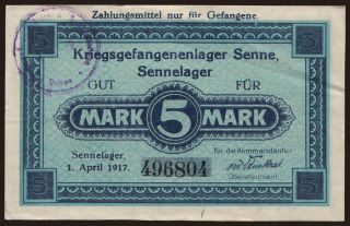 Senne, 5 Mark, 1917