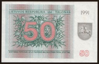 50 talonas, 1991