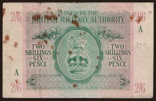 British Military Authority, 2 shillings 6 pence, 1943
