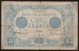 5 francs, 1916