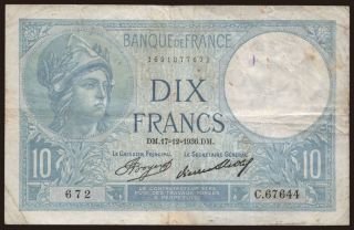 10 francs, 1936